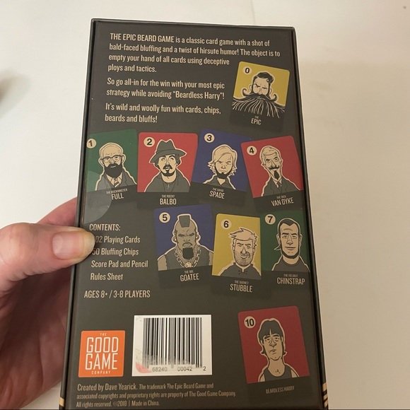 The NWT Epic Beard Game, Cards, Chips, Beards, Bluffs - Picture 2 of 6